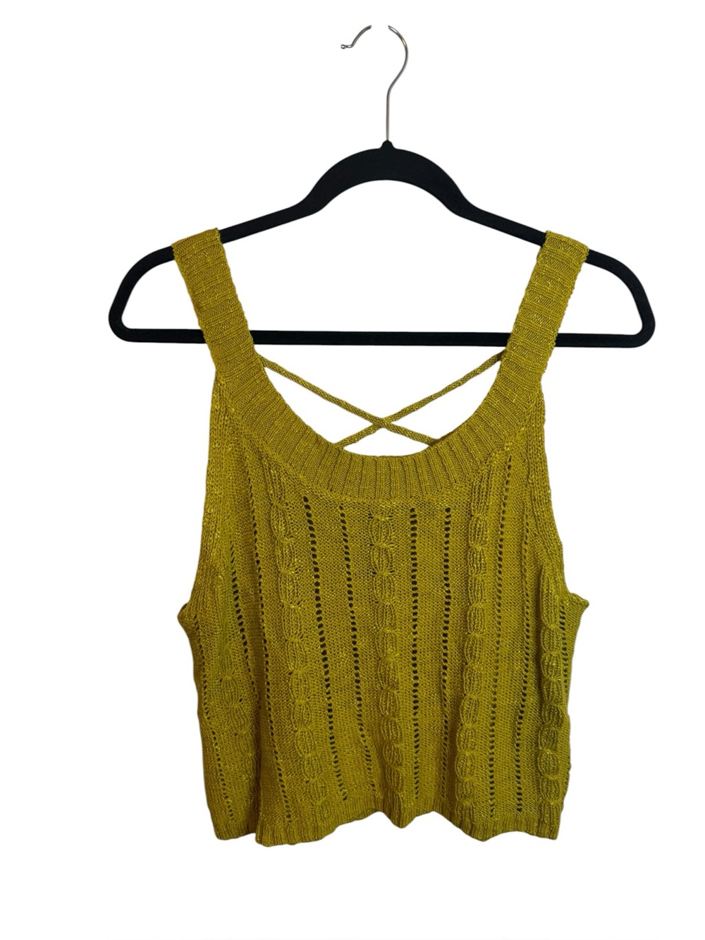 NWT Chocolate USA Mustard Yellow Knit Sweater Tank